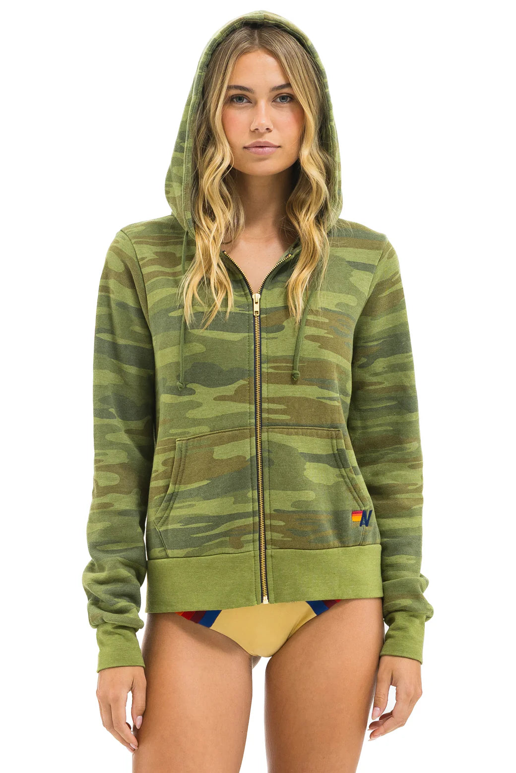 Aviator Nation BOLT HOODIE - CAMO // NEON PINK