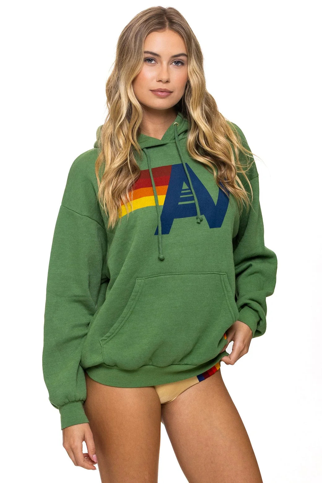 Aviator Nation LOGO PULLOVER RELAXED HOODIE - PALM