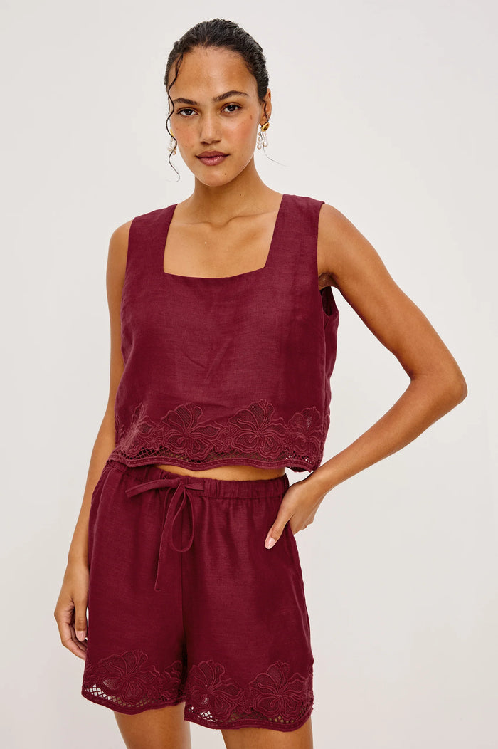 RAILS Jenner Short Berry Hibiscus Embroidery