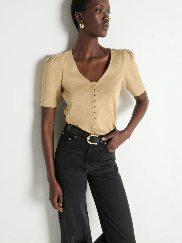 Nation LA Jen Button Up Blouse Toffee
