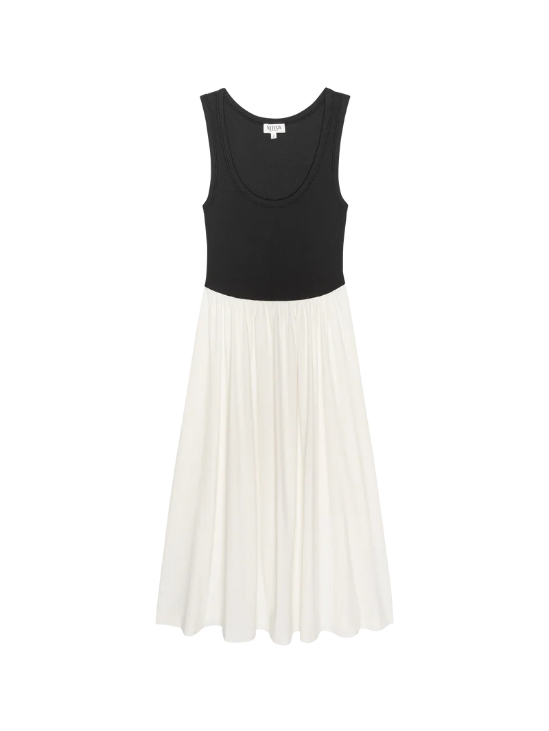 Nation LA Karla Midi Dress Porcelain Color Block