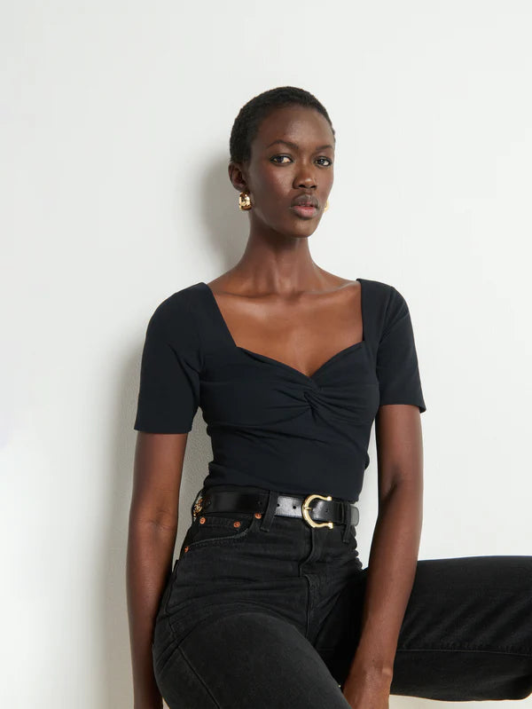 Nation LA Lana Twisted Top Jet Black