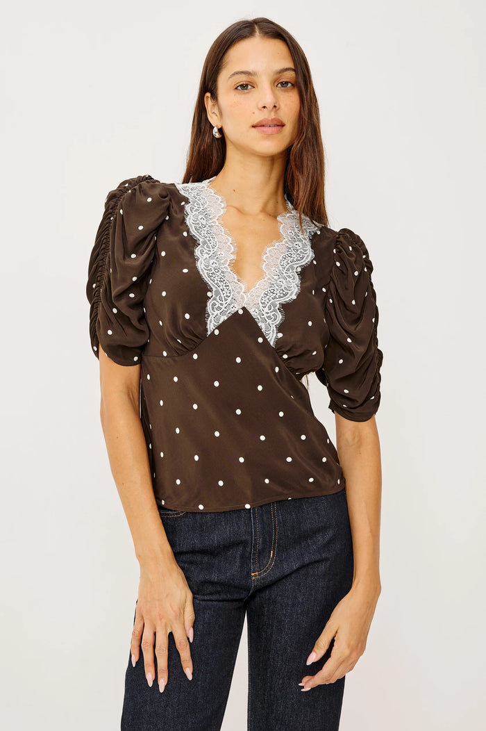 Rails Lazara Top Cocoa Polka Dots