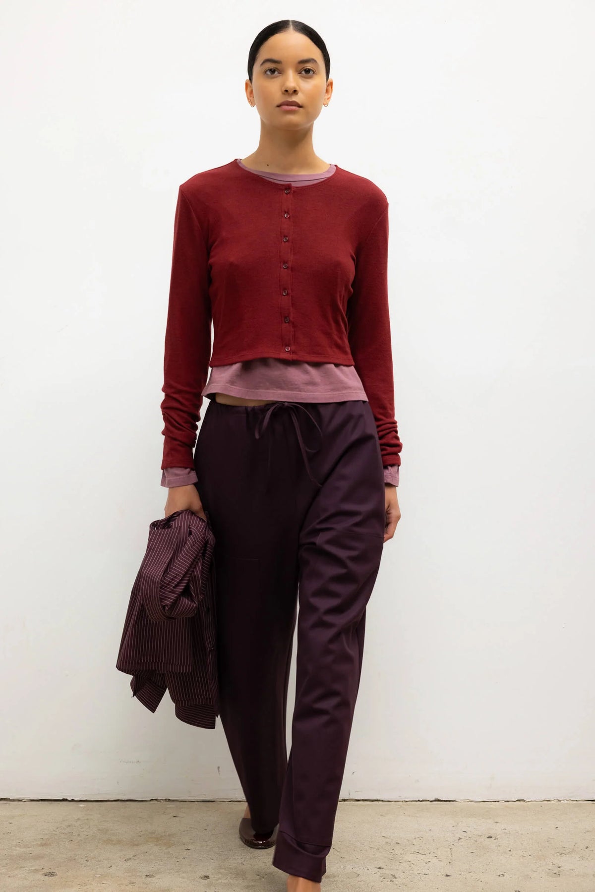 LESET Lauren Crop Cardigan II - Pinot