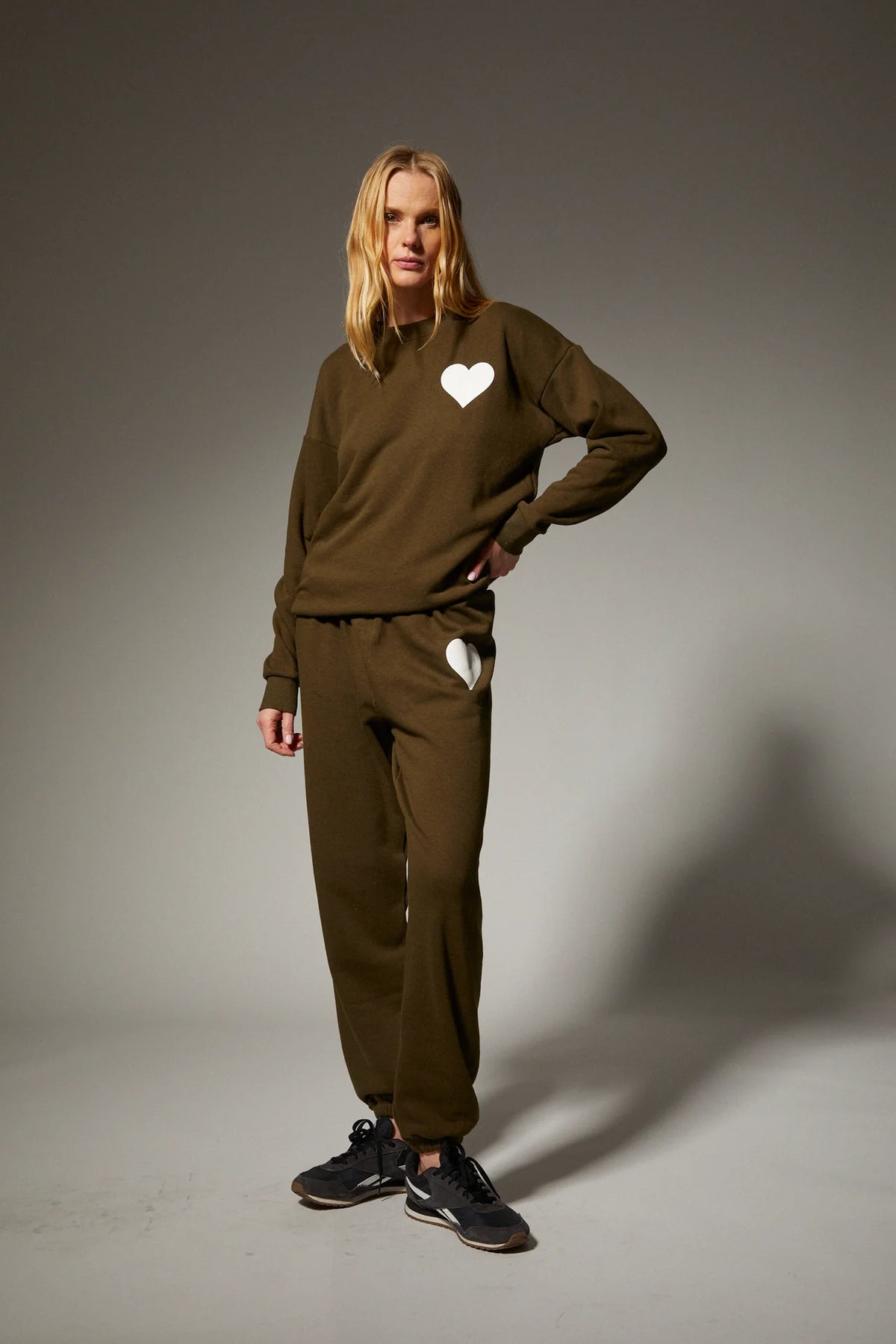 SPRWMN HEART SWEATPANTS Olive/White