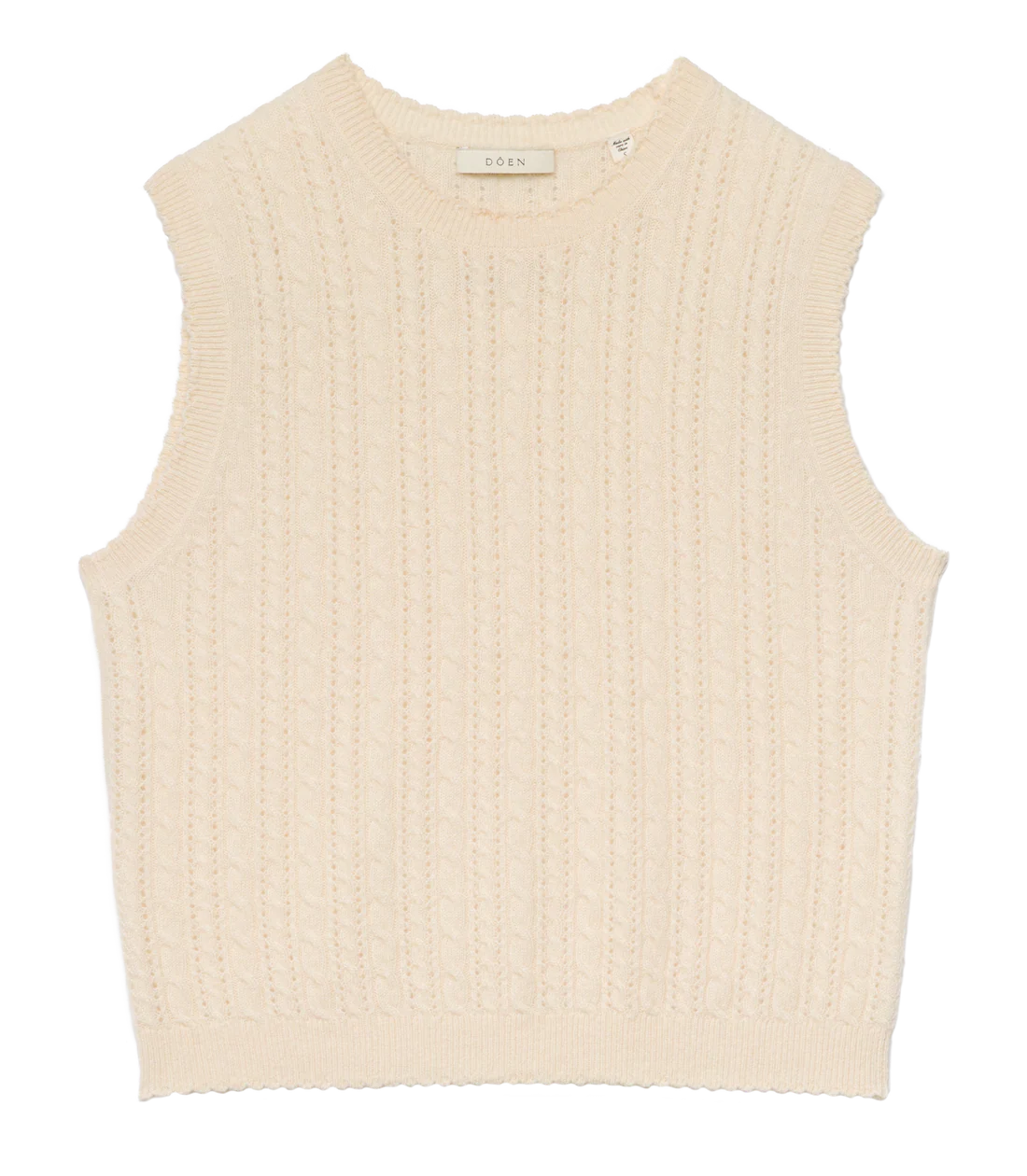 DÔEN LOUDEN CASHMERE CABLE TOP IN DOGWOOD