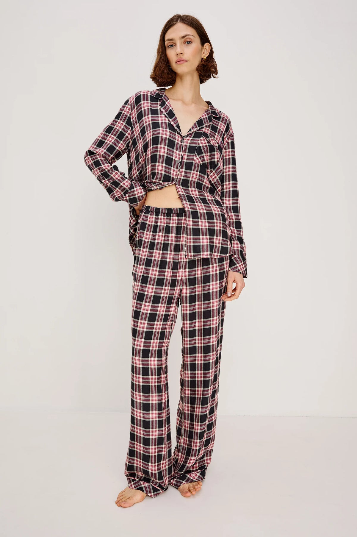 Rails Luna Pajama Set Onyx Plum