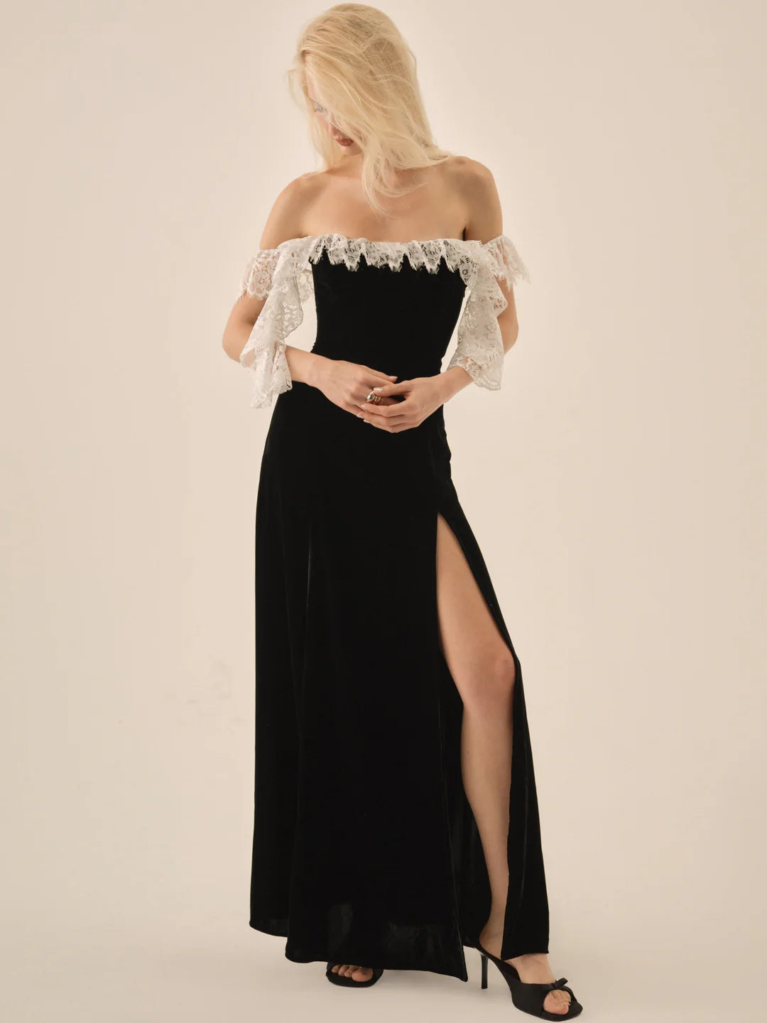 For Love & Lemons La Vie En Bow Velvet Maxi Dress