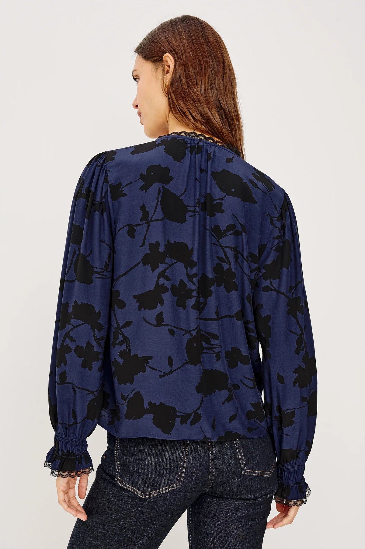 Rails Magda Shirt Navy Tossed Roses