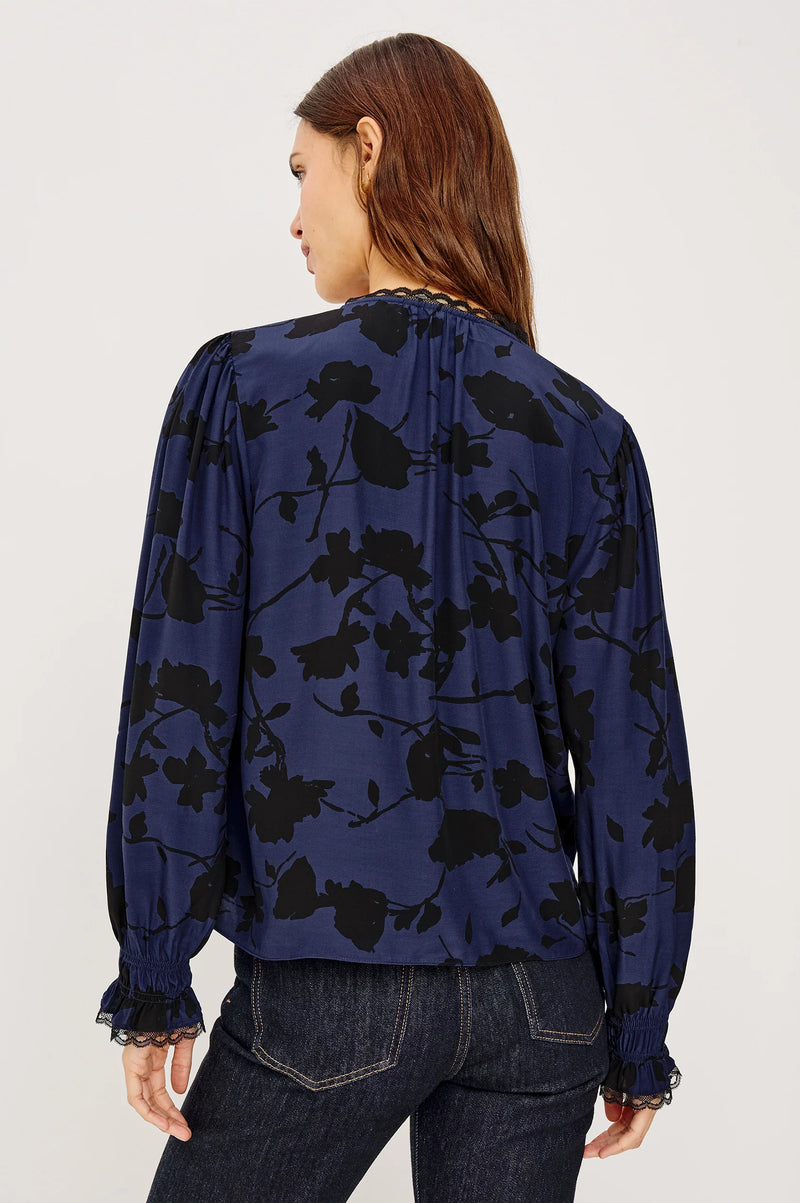 Rails Magda Shirt Navy Tossed Roses