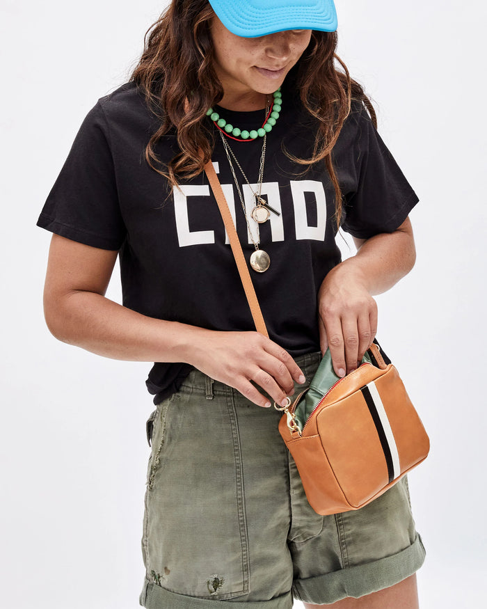 Clare V. Midi Sac Natural w/ Stripes