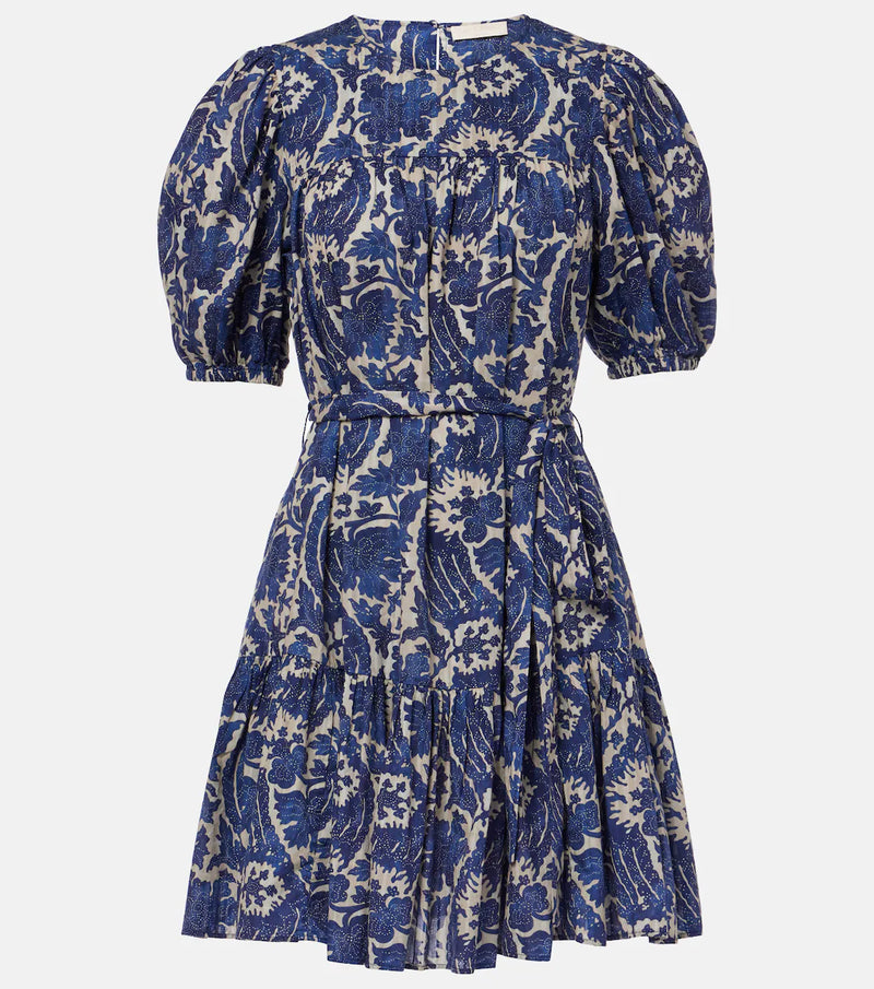 Ulla Johnson Rosalie printed cotton-blend minidress Ocean