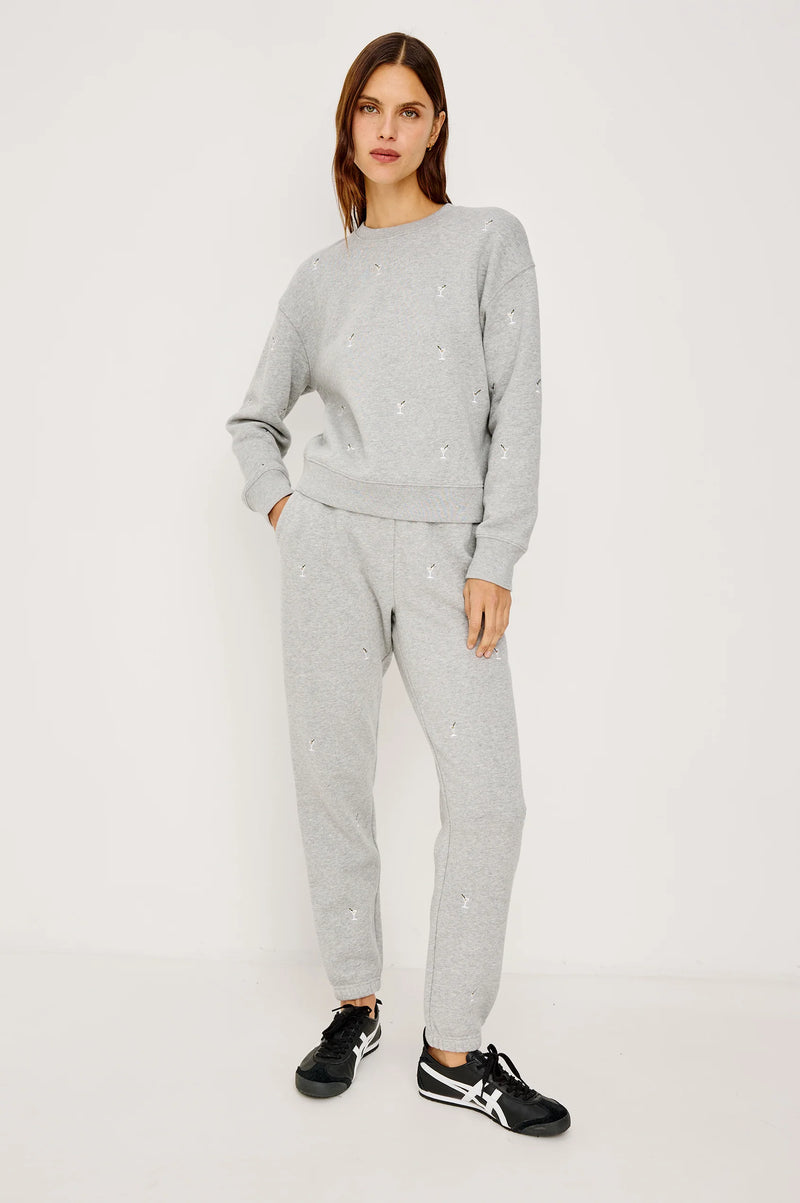 Rails Ramona Sweatshirt Heather Grey Martini Embroidery