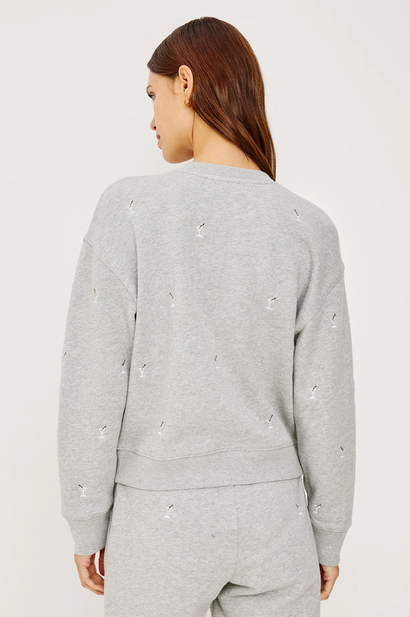 Rails Ramona Sweatshirt Heather Grey Martini Embroidery