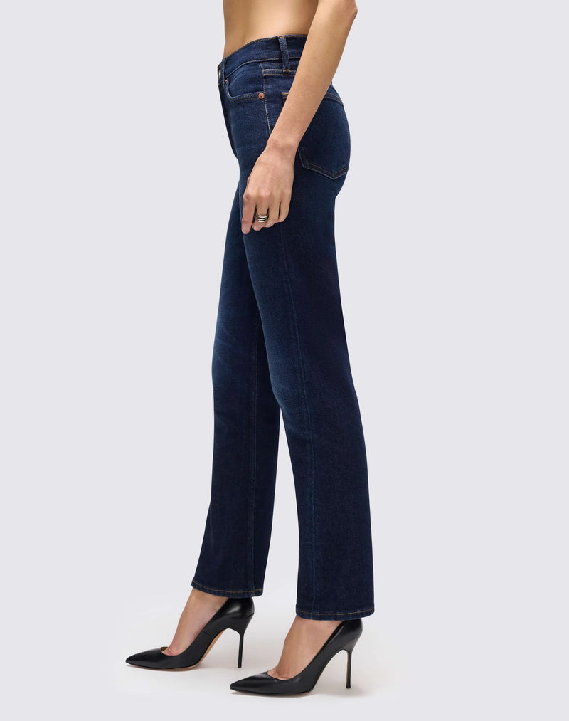 RE/DONE COMFORT STRETCH TWISTED STOVE PIPE LADY BLUE