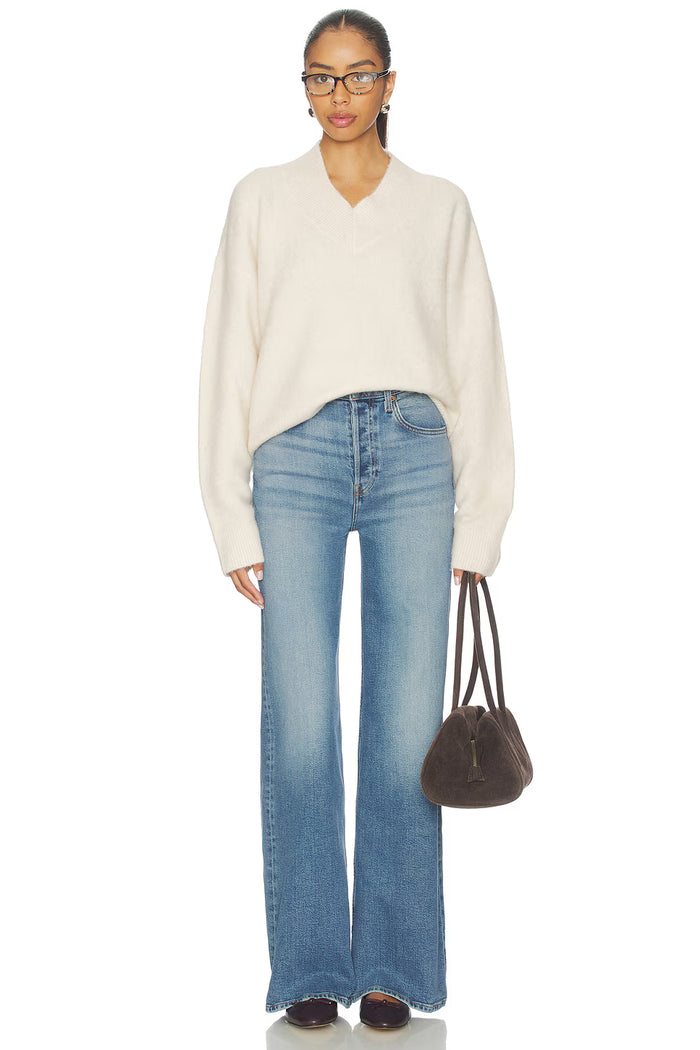 Re/Done High Rise Wide Leg Jeans - Mid 70's Shadow