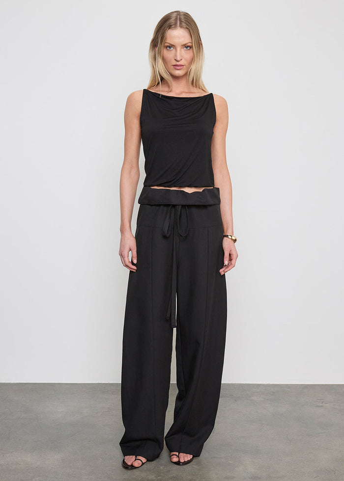 Enza Costa Fluid Jersey Tank in Black