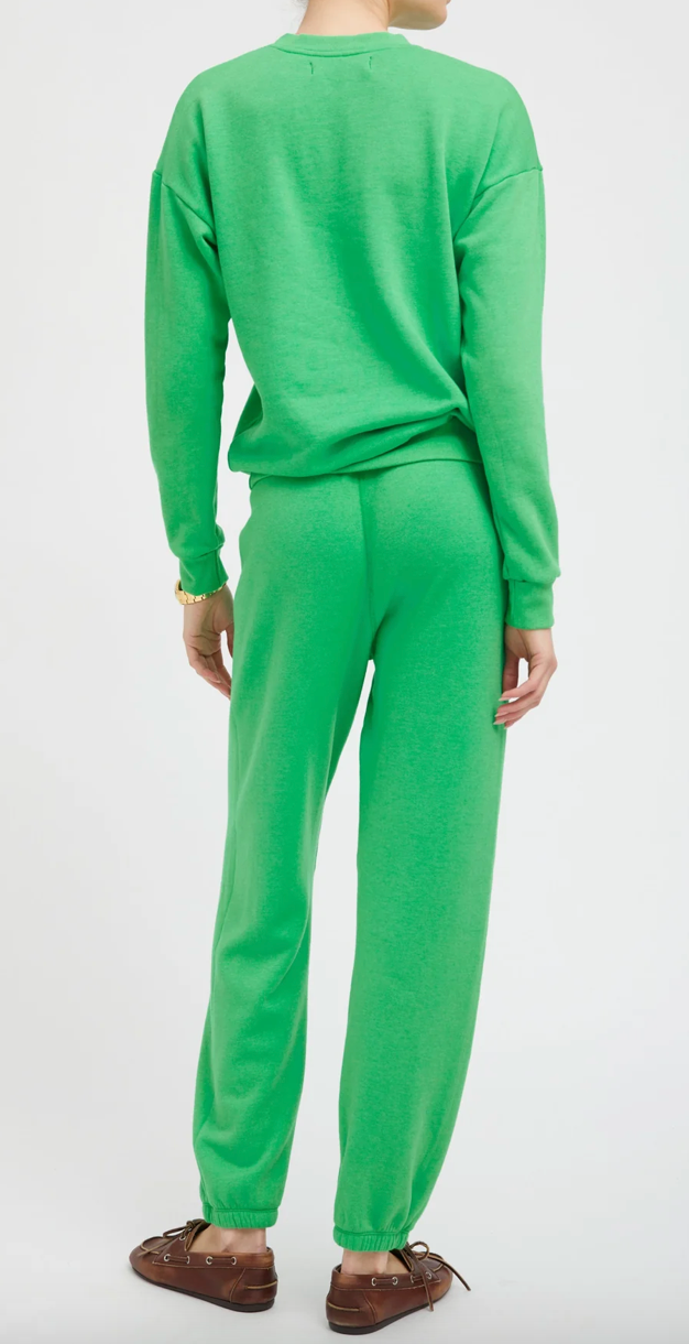 SPRWMN BRIGHT GREEN HEART SWEATPANTS