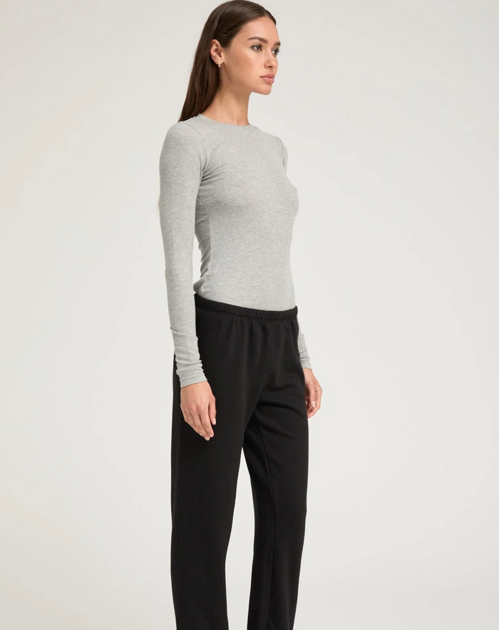 SPRWMN HEATHER GREY RIB LONG SLEEVE BABY TEE