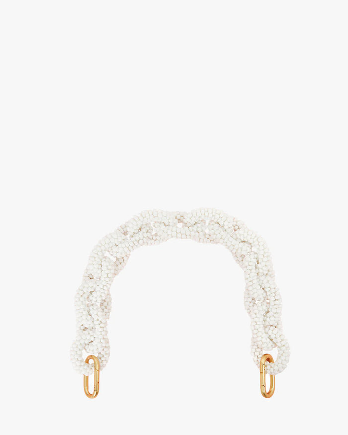 Clare V. Shortie Strap White Seed Bead Link