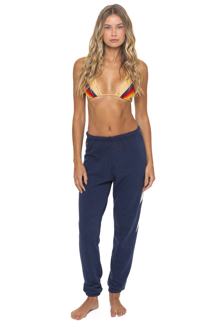 Aviator Nation BOLT STITCH SWEATPANTS - NAVY // WHITE