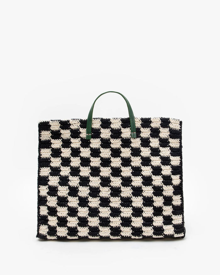 CLARE V. Summer Simple Tote Crochet Checkers