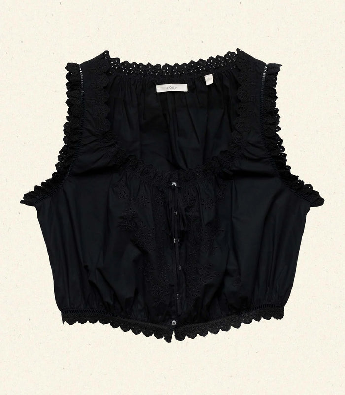 DÔEN TRAVELER TOP IN BLACK