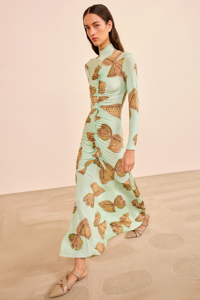 Ulla Johnson Ida Ruched Turtleneck Dress