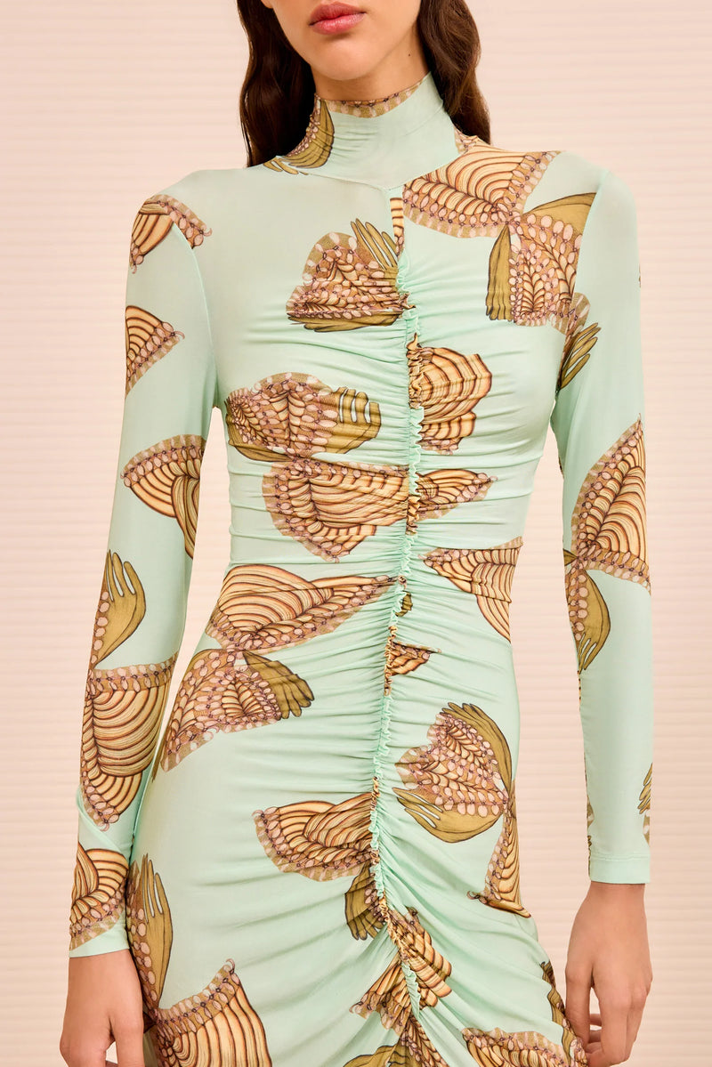 Ulla Johnson Ida Ruched Turtleneck Dress