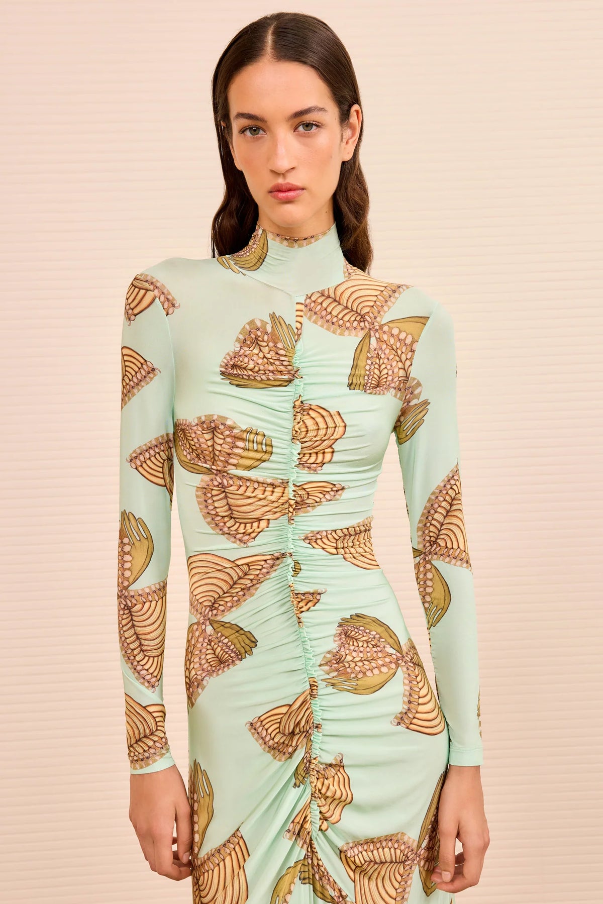 Ulla Johnson Ida Ruched Turtleneck Dress