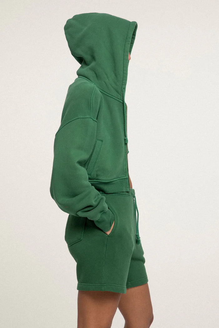 Elwood BABYDOLL CROP ZIP HOODIE 2.0 Vintage Forset