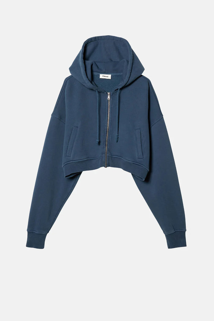 Elwood BABYDOLL CROP ZIP HOODIE 2.0 Vintage Blue