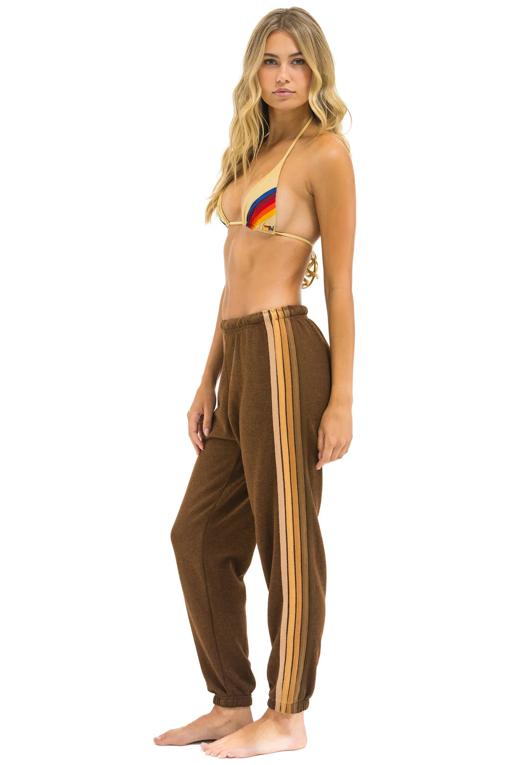 Aviator Nation 5 STRIPE SWEATPANTS - CHOCOLATE // ESPRESSO