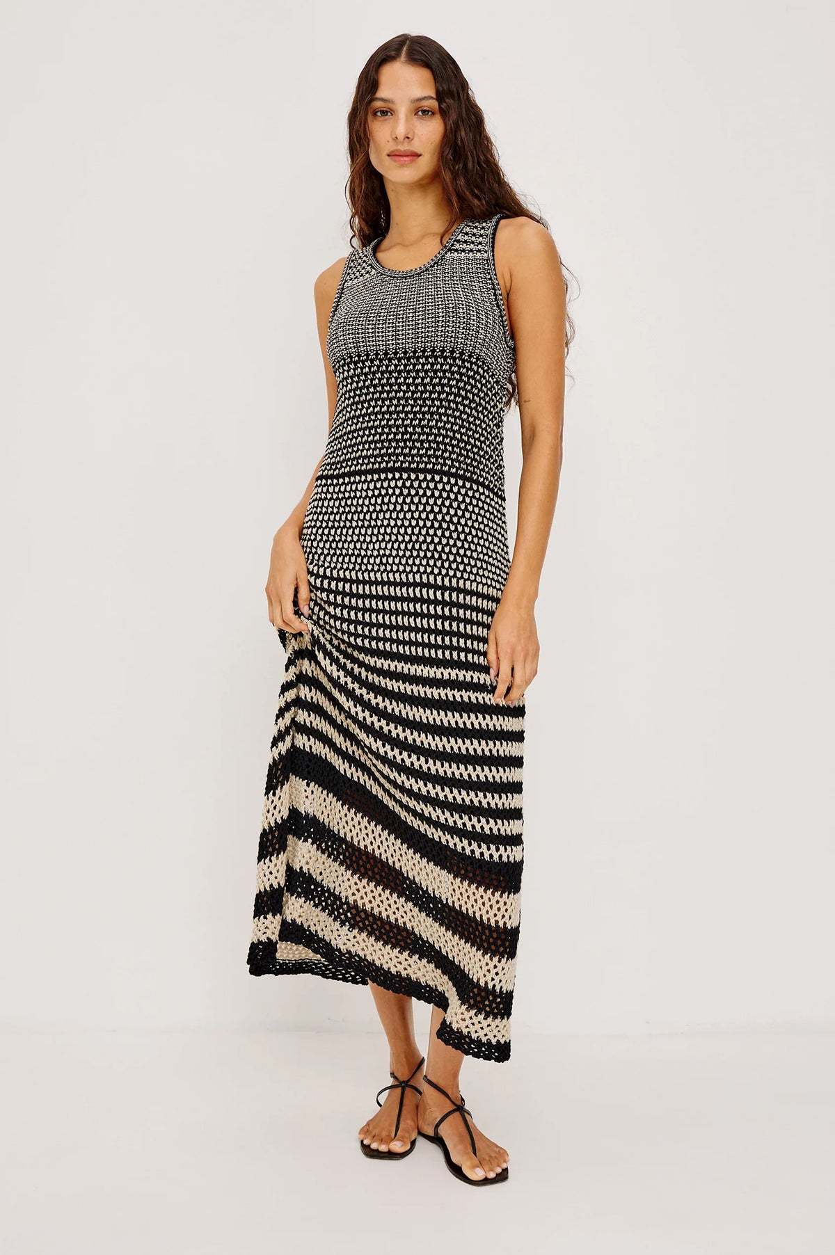 Rails Yvette dress Onyx Ivory Stripe