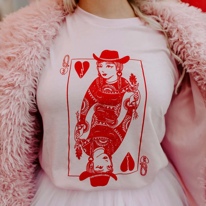 CONCEPTS RENO Queen of Hearts Pink Shirt, Valentine's Shirt