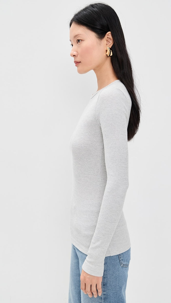 AGOLDE Delphi Slim Tee Brushed Heather Grey