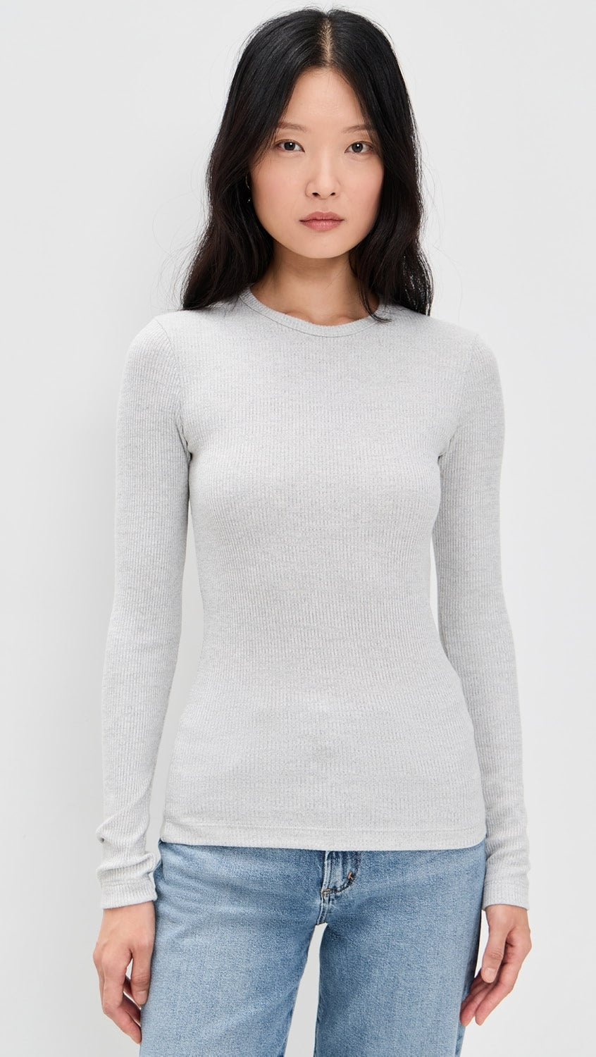 AGOLDE Delphi Slim Tee Brushed Heather Grey