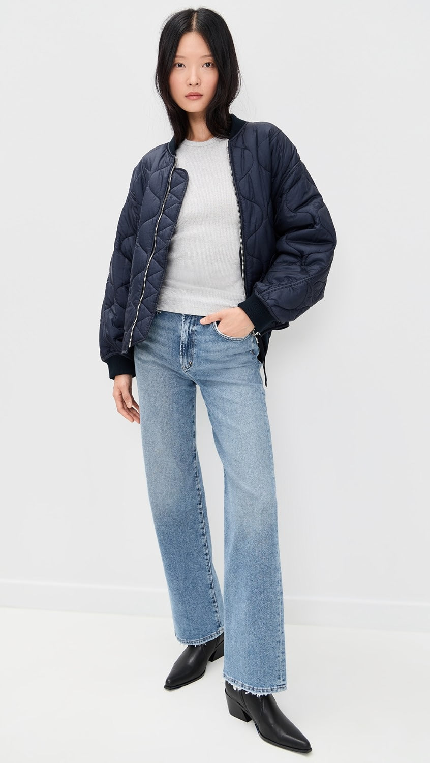 AGOLDE Delphi Slim Tee Brushed Heather Grey