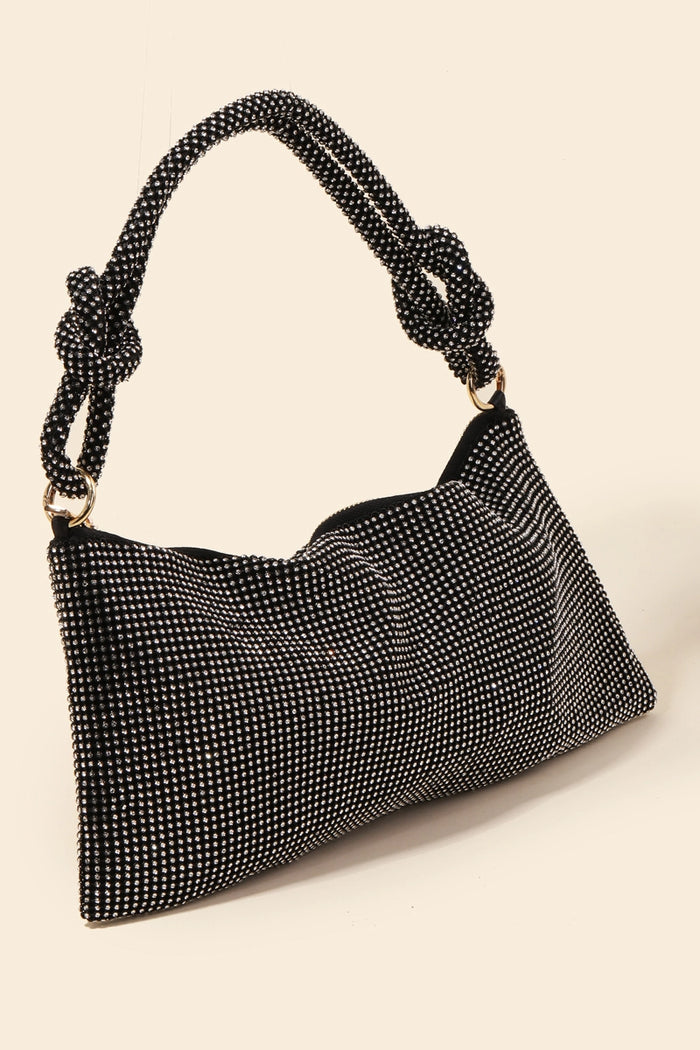 Concepts Reno Rhinestone Studded Hobo Bag Gunmetal