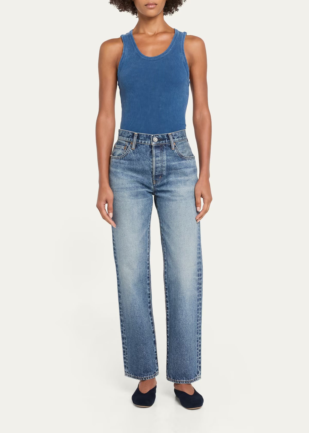 Moussy Wythe Mid-Rise Straight-Leg Jeans