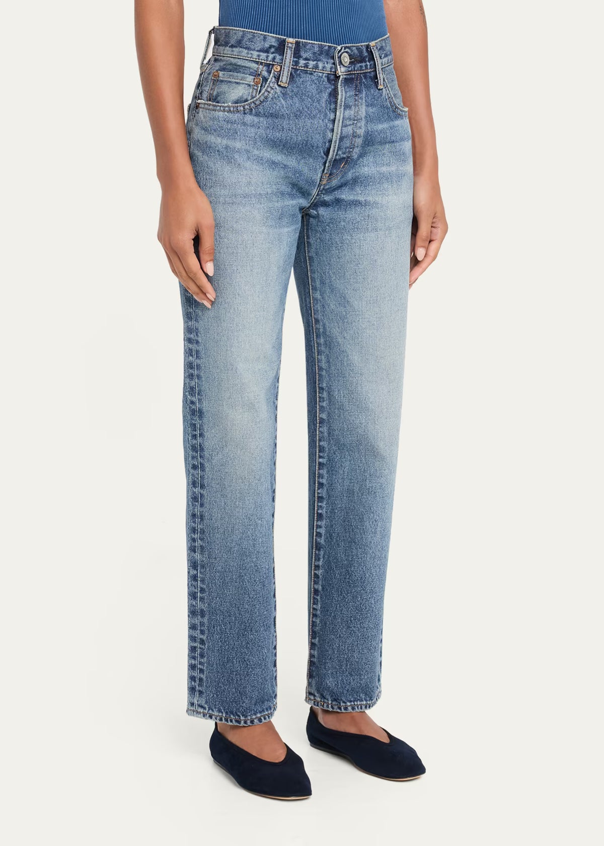 Moussy Wythe Mid-Rise Straight-Leg Jeans