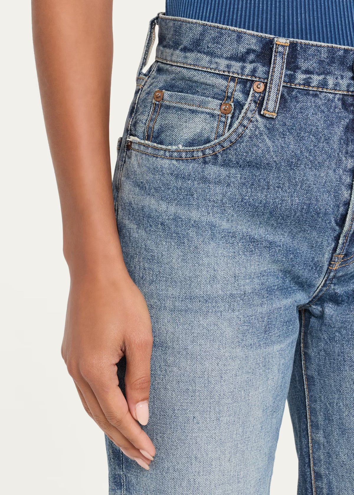 Moussy Wythe Mid-Rise Straight-Leg Jeans