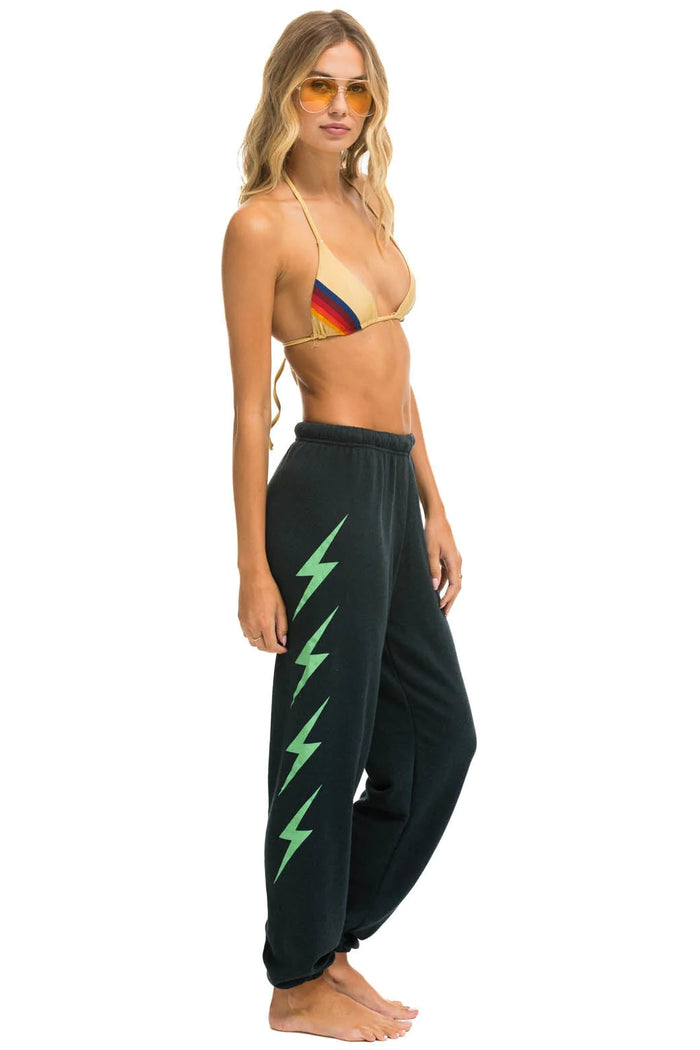 Aviator Nation BOLT 4 SWEATPANTS - CHARCOAL // MINT
