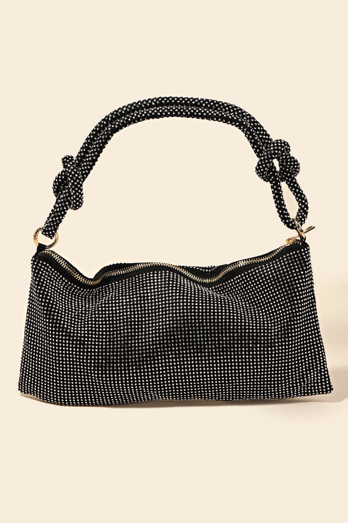 Concepts Reno Rhinestone Studded Hobo Bag Gunmetal