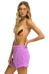 Aviator Nation LOGO EMBROIDERY LIGHT WEIGHT LOUNGER SHORT - NEON PURPLE