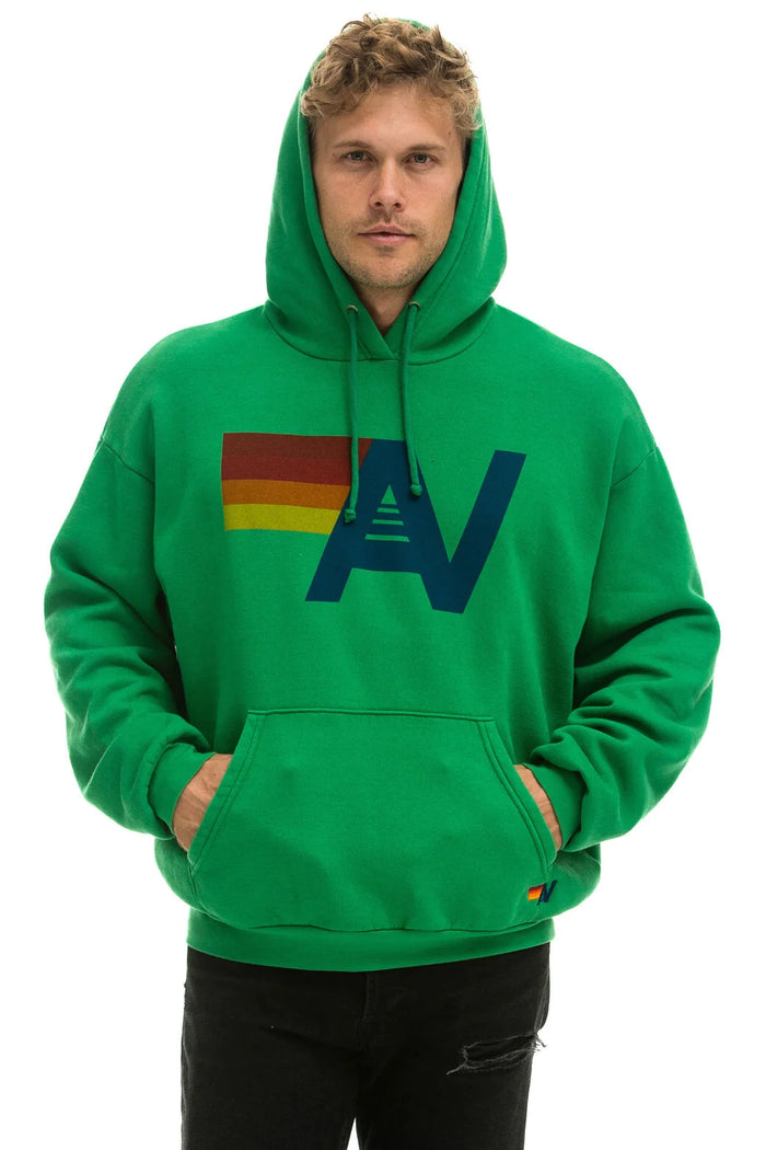 Aviator Nation LOGO PULLOVER RELAXED HOODIE - KELLY GREEN