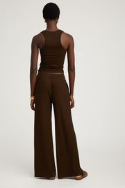 SPRWMN Rib Wide Leg Pants - Americano