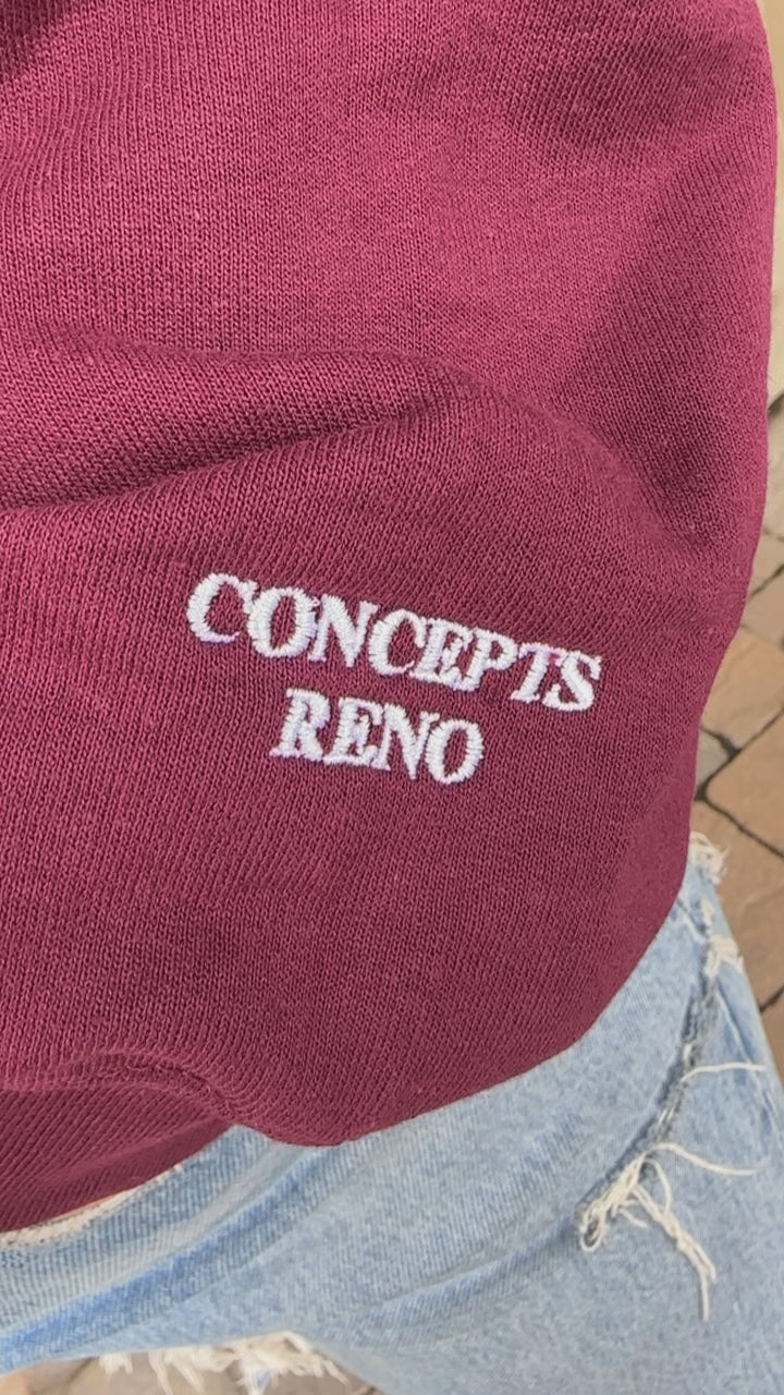 Concepts Reno "We Love It Dirty"  Martini Sweatshirt- Wine