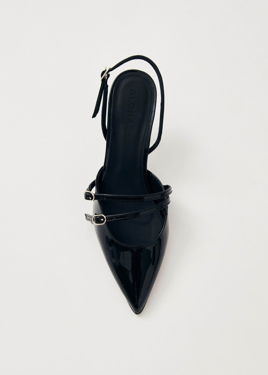 Alohas Joelle Black Patent Leather Pumps