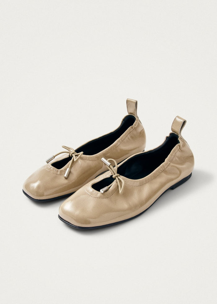 Alohas Rosalind Patent Beige Leather Ballet Flats